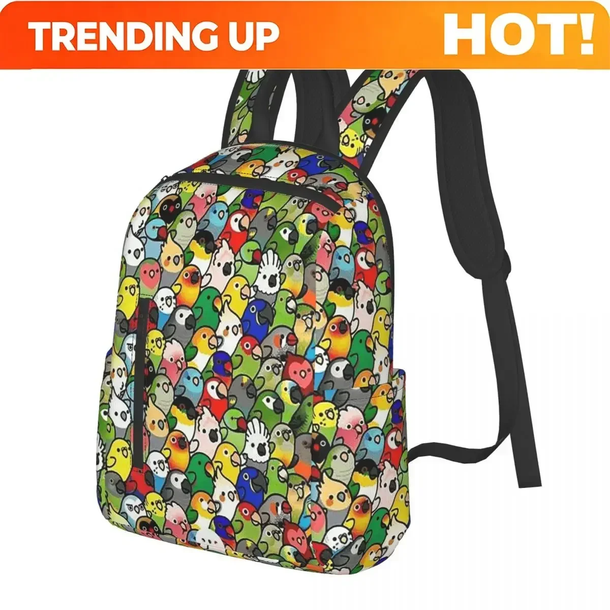 Custom Bag Birds Cockatiel Budgie Parrot Student Backpack School Bag Hiking Travel Daypack For Men Women Bookbag Shoulder Bags