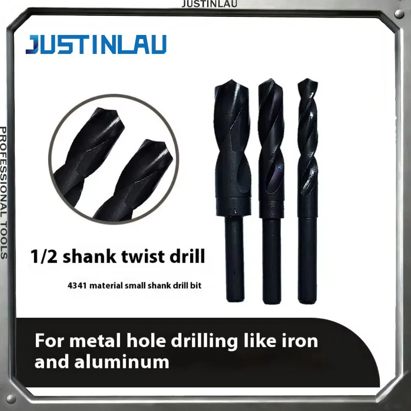 1 Satz 1/2 gleicher Schaft gebratener Teig Twists Bit kleiner Schaft Bit Schnellarbeitsstahl Edelstahl Bit Stahlplatte Metall Bit 13–30 mm