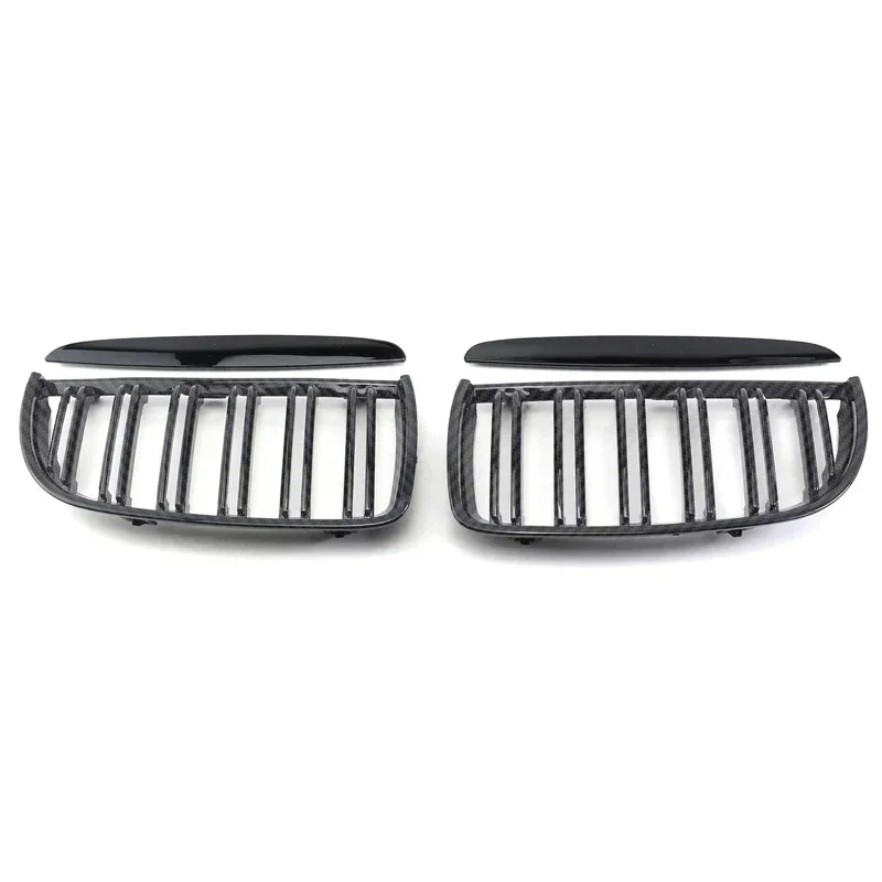 Front Kidney Grille Hood Grills -Double Line for BMW E90 323I 328I 335I 330I 325I 3-Series 2005-2008 (Gloss Black)