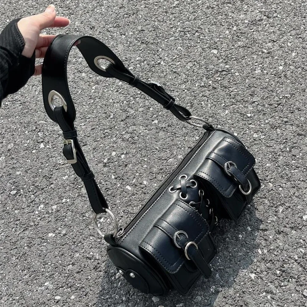 Neue Retro Spice Girls Unterarmtasche Pendler Premium strukturierte Umhängetasche Baguette Taschengurte Schulterzylindertasche Mode