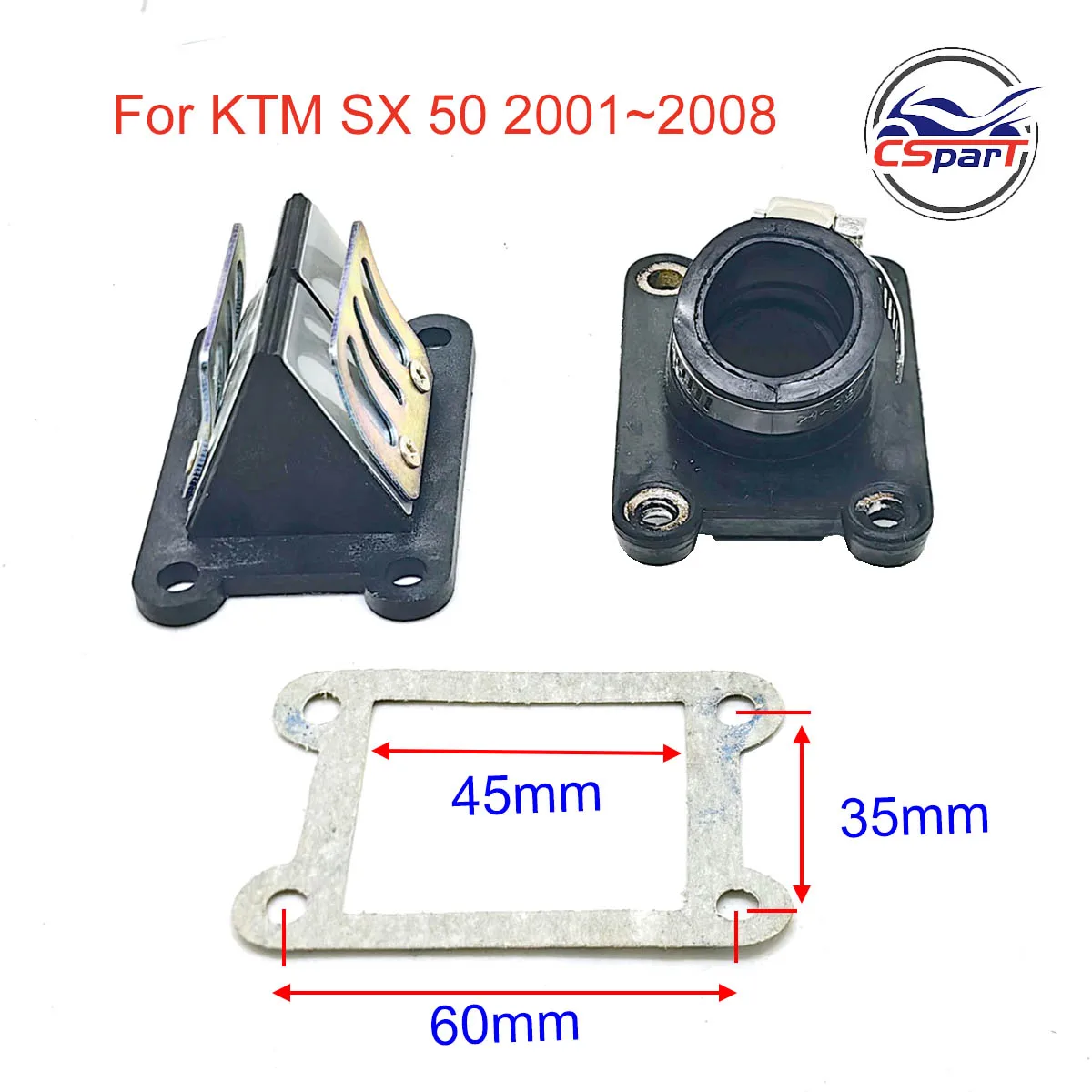 22MM Intake Manifold Reed Valve Water cooled Mini Moto For KTM 50 50SX JUNIOR 50CC SX 2001-2008 Pocket Dirt Pit Bike Parts