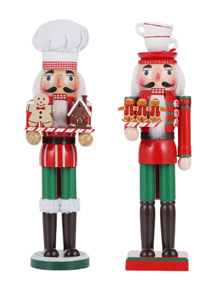 38CM Christmas Nutcracker Soldier Lucky Healthy Kids Doll Toys Christmas Gifts Friend New Year Party DIY Handcrafted Xmas Gifts