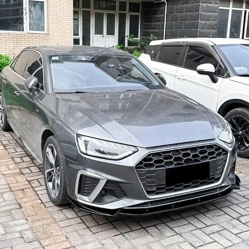Car Front Bumper Lip For Audi A4 S4 B9.5 S-Line Facelift 2020-2024 Spoiler Splitter Front Lip Canard Cover Body Kit