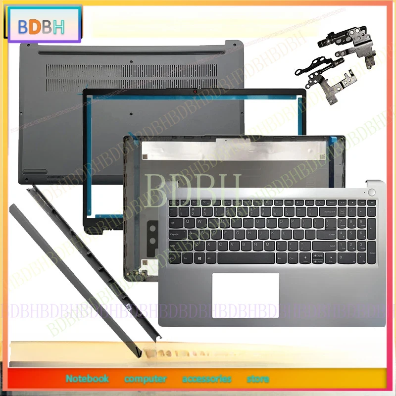 NEW For Lenovo IdeaPad 1-15ADA7 1 15AMN7 Black Laptop LCD Back Cover Front Bezel Palmrest Bottom Case keyboard hinge