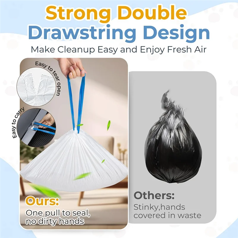 بطانات أكياس فضلات القطط تريند 2025 لـ Neakasa M1 Pet Pivot Autoscooper 11 صندوق نفايات القطط ذاتي التنظيف مفتوحًا - Drawstring Desi