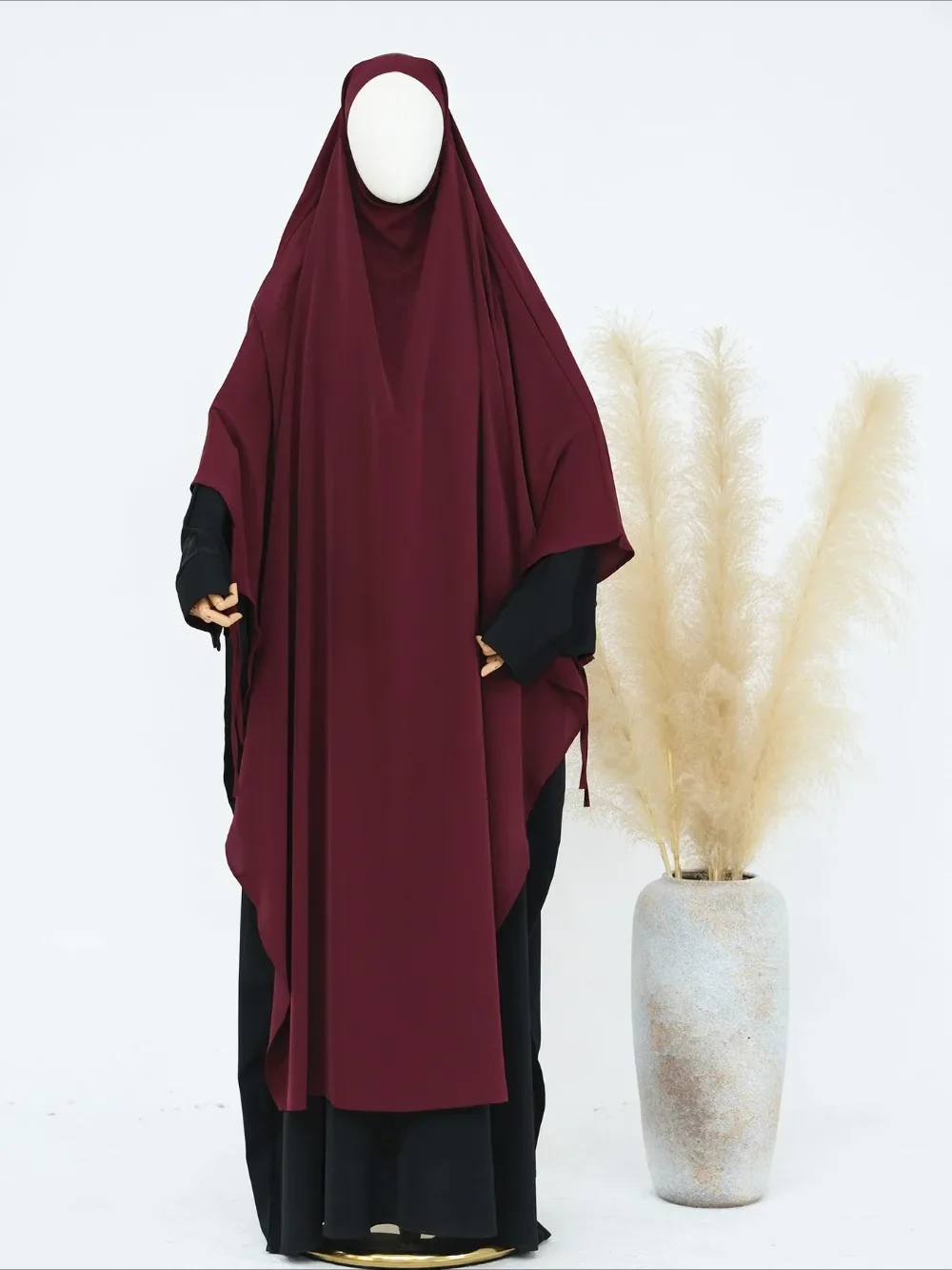 Eid Donne Musulmane Khimar Hijab Islamico Dubai Sciarpe di Colore Solido Turbante Arabo Signore Preghiera Copricapo Ramadan Foulard Lungo 2025