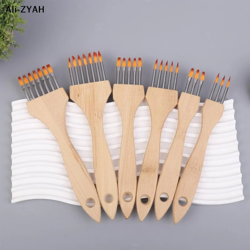 【HY6】【AY1】1/3/6Pcs Multi-toothed Brush Comb Watercolor Acrylic Brushes Set Nylon Blend Wool Art Supplies