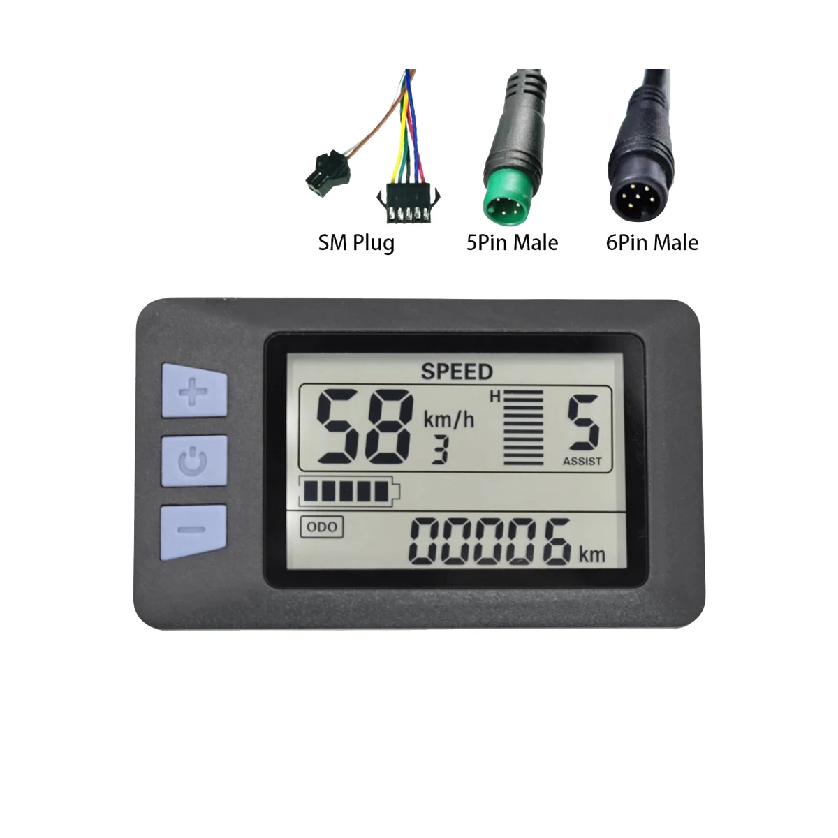 P3H LCD Display Meter Dashboard 24V 36V 48V 60V Electric Bike Meter Display Panel for Electric Scooter(5PIN)