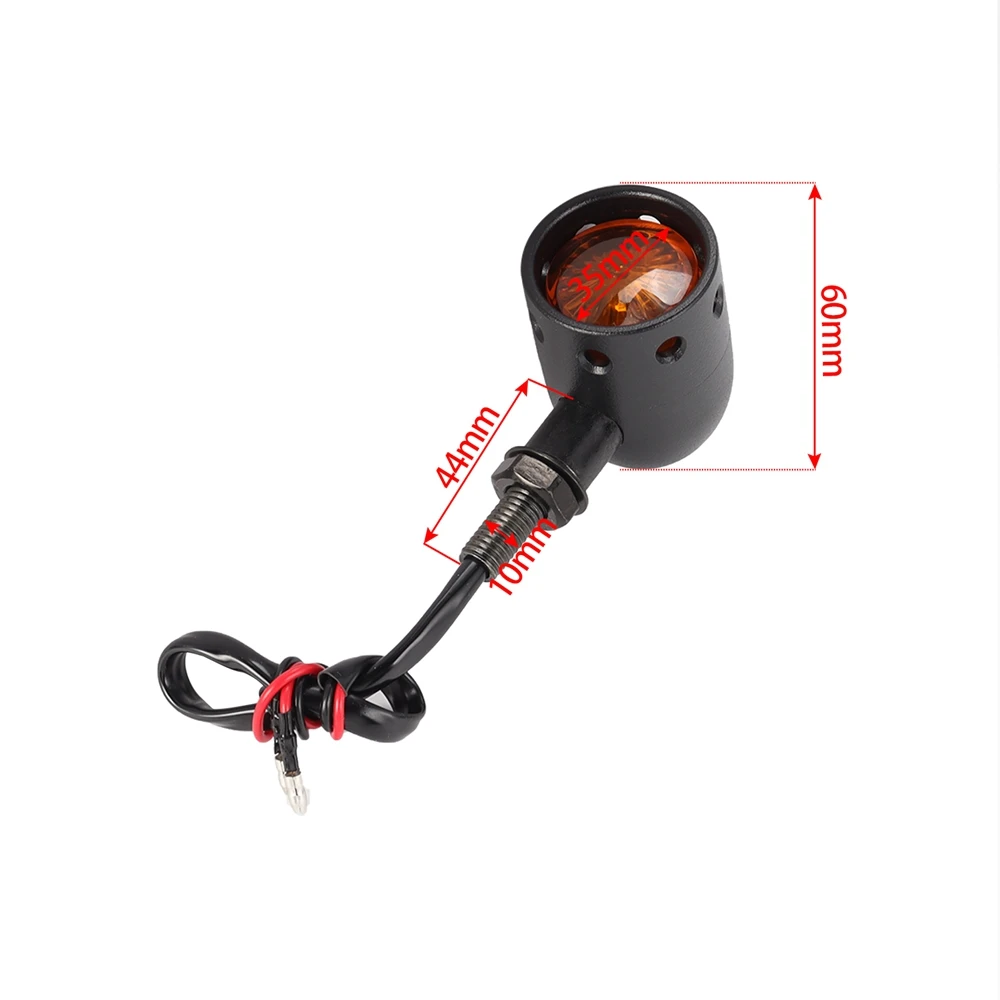 Retro Bullet Motorcycle Turn Signals Indicator Blinkers Amber Light for Kawasaki Yamaha Honda Custom Bobber 10mm Bolt