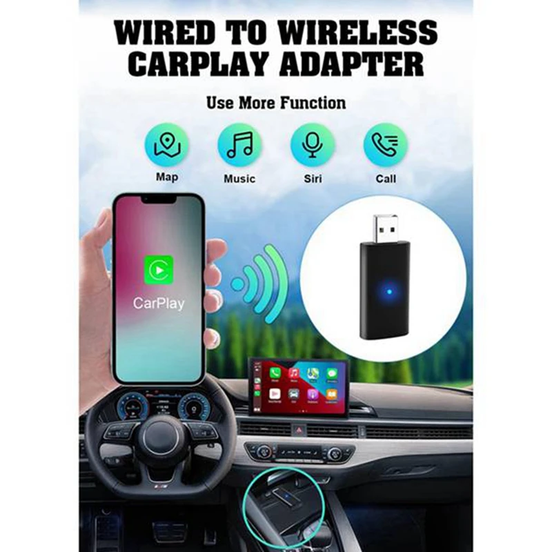 Wireless Carplay Adapter Carplay Wireless Adapter For Iphone Apple,5Ghz Wifi Automatic Connection Carplay For Car Model 2016+