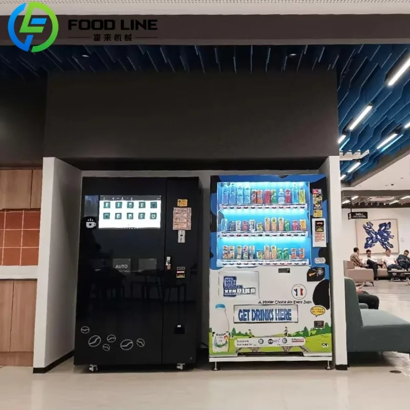 Bean-to-cup Commercial Freshly Ground Coffee Vending Machine With Ice Maker and Automatic Capping Device for Public Place