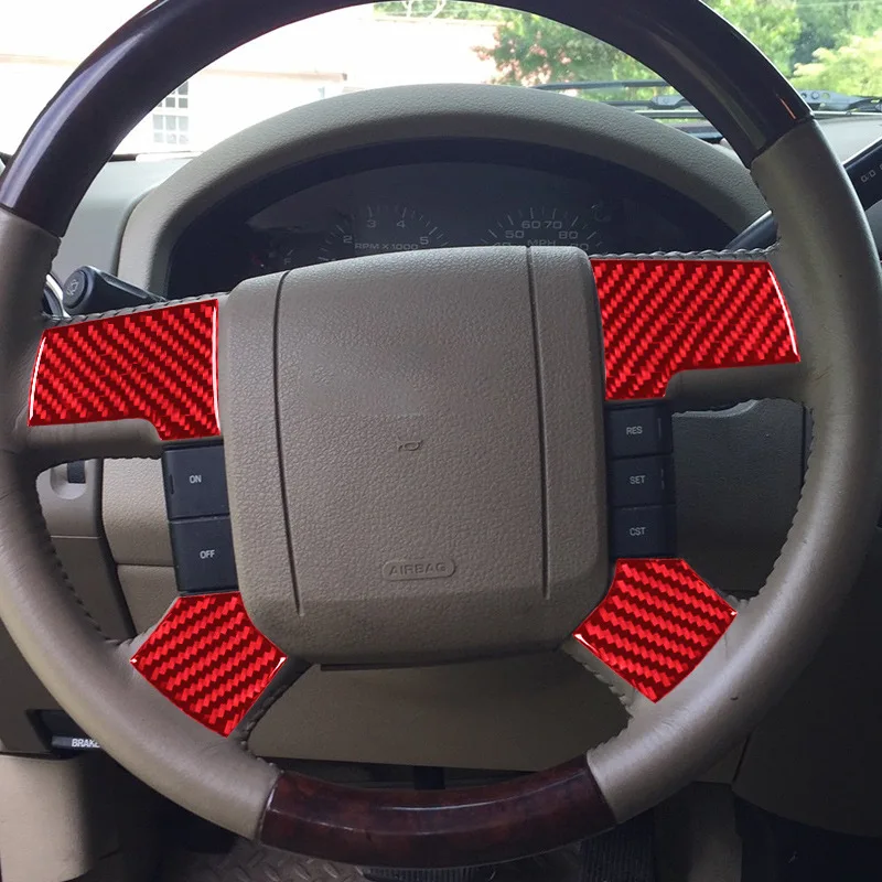 4 قطعة ألياف الكربون عجلة القيادة أعواد تزيين لفورد F-150 FX4 2004-2008 اكسسوارات تعديل السيارات الداخلية #3