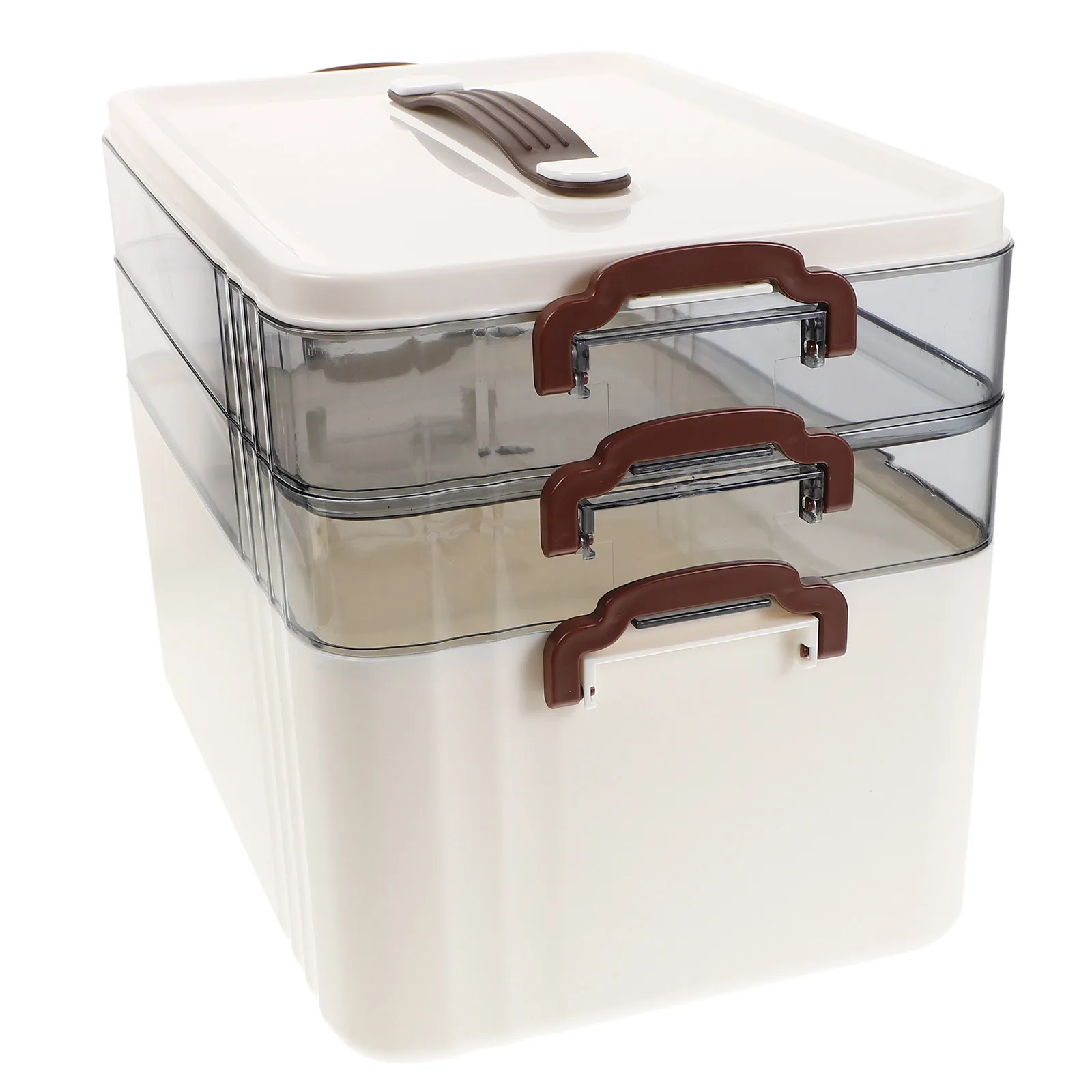 

Large Capacity Medicine Storage Box Multi Compartment Household Medical Organizer Clear Sections Lockable Design Travel Friendly