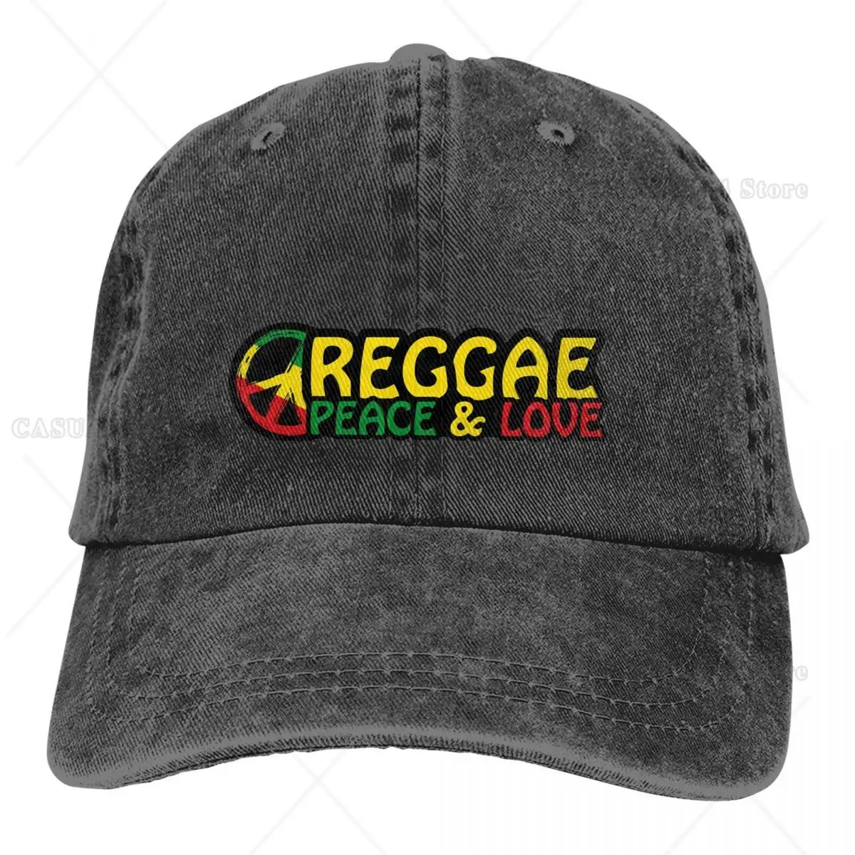 

Reggae Music Peace and Love with Peace Symbol Baseball Caps Peaked Cap Rasta Flag Lion Sun Shade Hats for Men Women