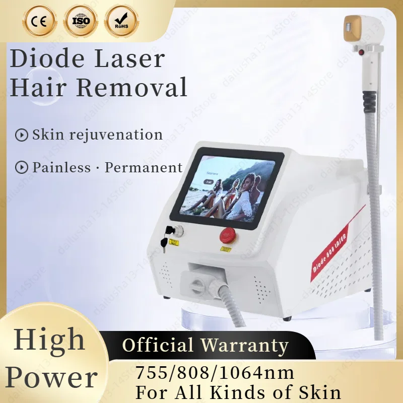 Cooling Ice Painless 3-wavelength Epilator 808nm Diode Hair Removal Machine Ice Platinum Care Facial Body Hair Removal