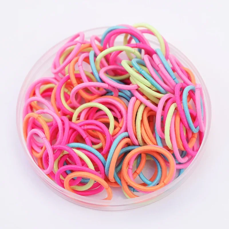 

100pcs/lot Hair Accessories Girls Rubber bands Scrunchy Elastic Hair Bands kids baby Headband decorations ties Gum for hair