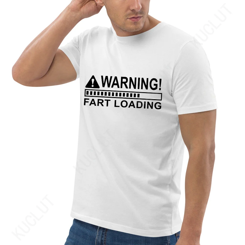 Warning Fart Loading Men T-shirt Funny Farting Rude Tee Joke Gag Tshirt for Man Dad Gifts Guys Clothes Short Sleeve Clothes Tops