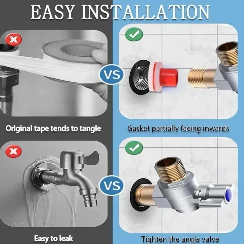 100/10PCS Faucet PPR Pipe Plugs Leak-proof Sealing Gasket Free Tape Triangle Valve Prevent Dripping Sealed Ring Silicone Washers