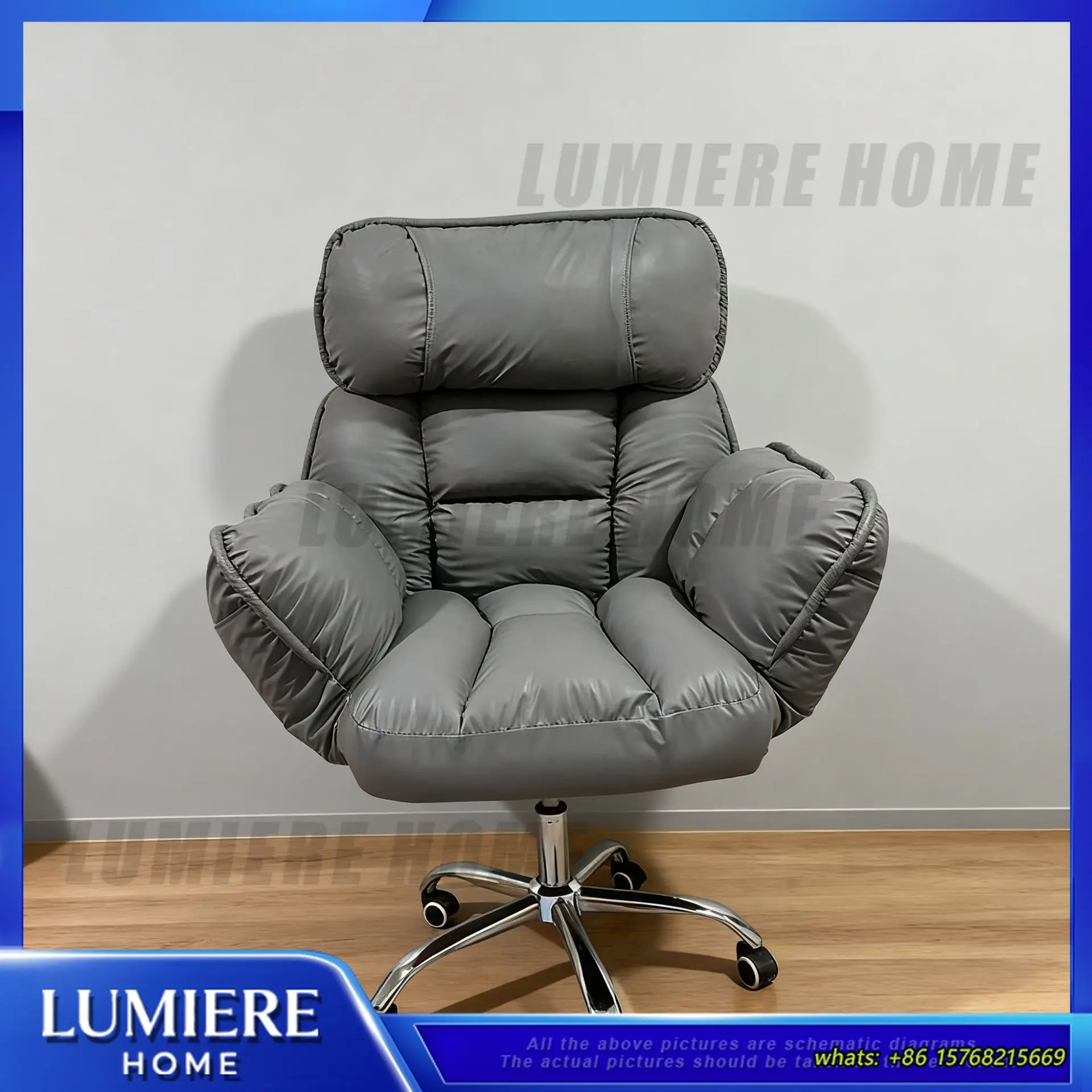 Comfortable Office Chair for Home Computer Gaming Ergonomic Reclining Desk Chair with Backrest Easy Assembly Long Sitting