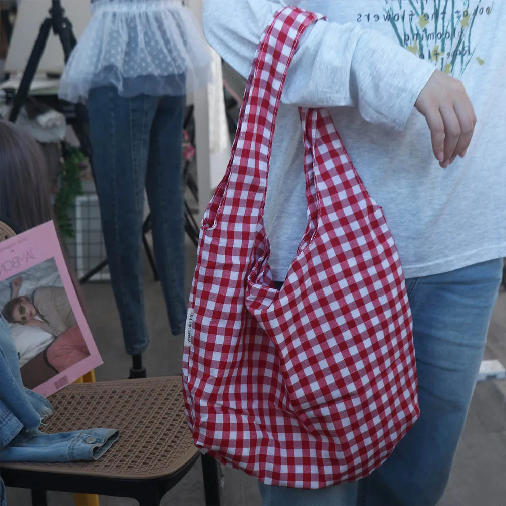 

Милые винтажные клетчатые сумки подмышки, легкая большая вместительная сумка на одно плечо, студенческая женская сумка для поездок на работу, весна-лето