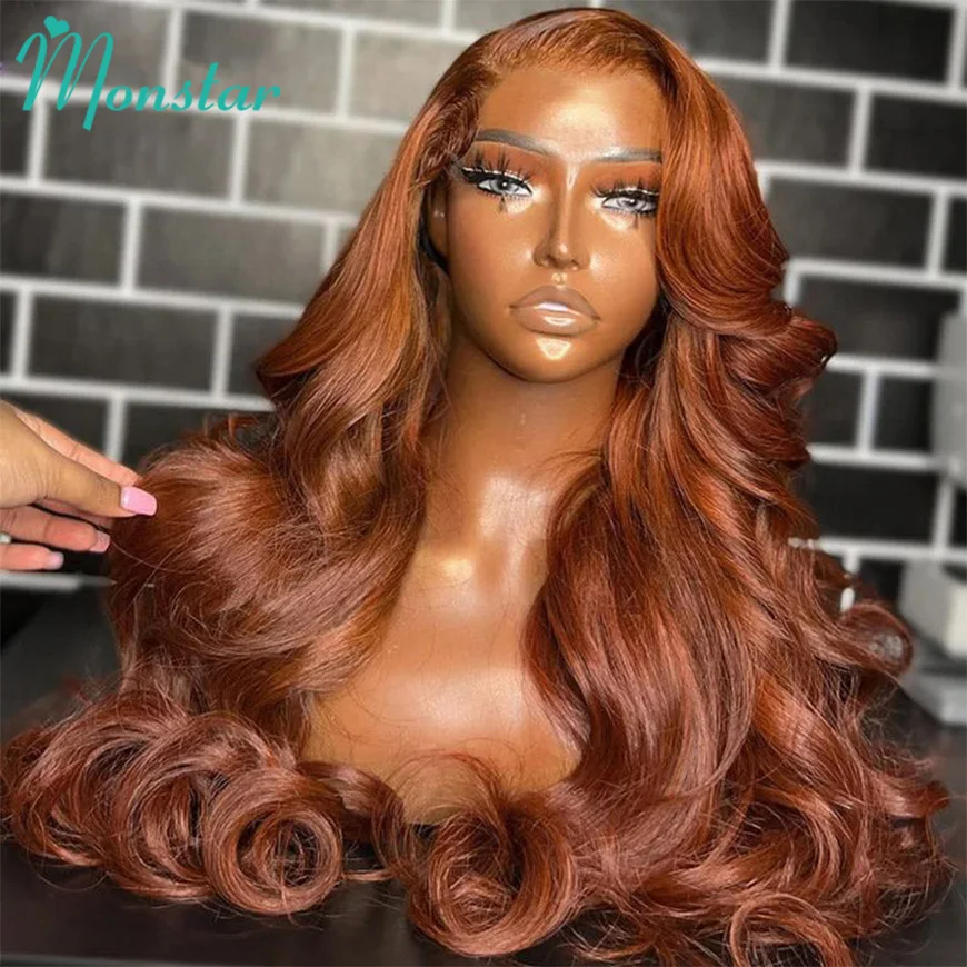 30 40 Inch Body Wave Copper Ginger Lace Front Wig Human Hair 13x6 Hd Lace Frontal Wigs Vietnamese Raw Pre Plucked Wigs For Women