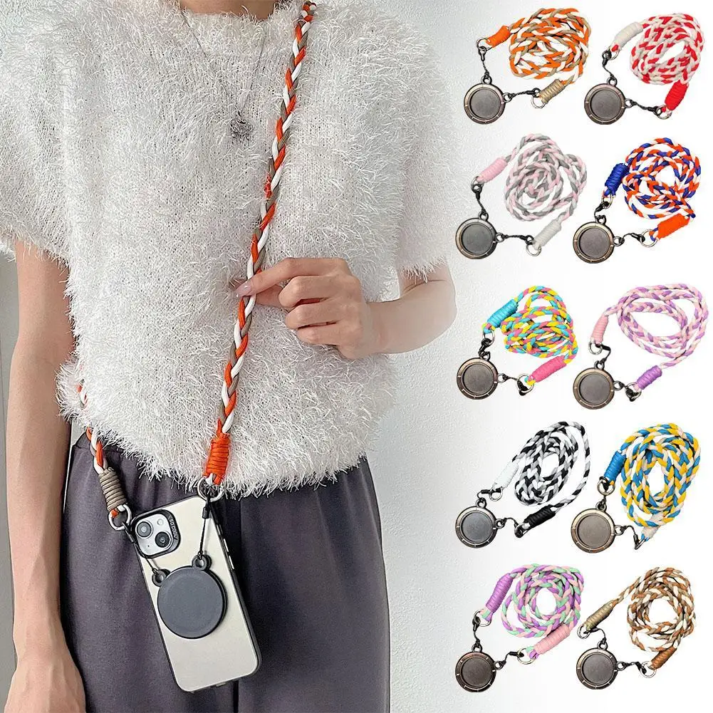 Creative Magnetic Phone Lanyard Stand Crossbody Chest Lanyard Mobile Phone Lanyard Bag Portable Girl Magnetic Mobile Phone