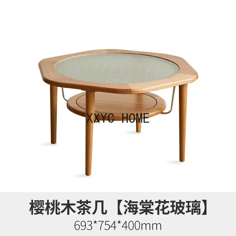 

Журнальный столик для гостиной, из вишневого дерева, легкий, роскошный, современный, для небольшой квартиры, простой, стеклянный чайный столик