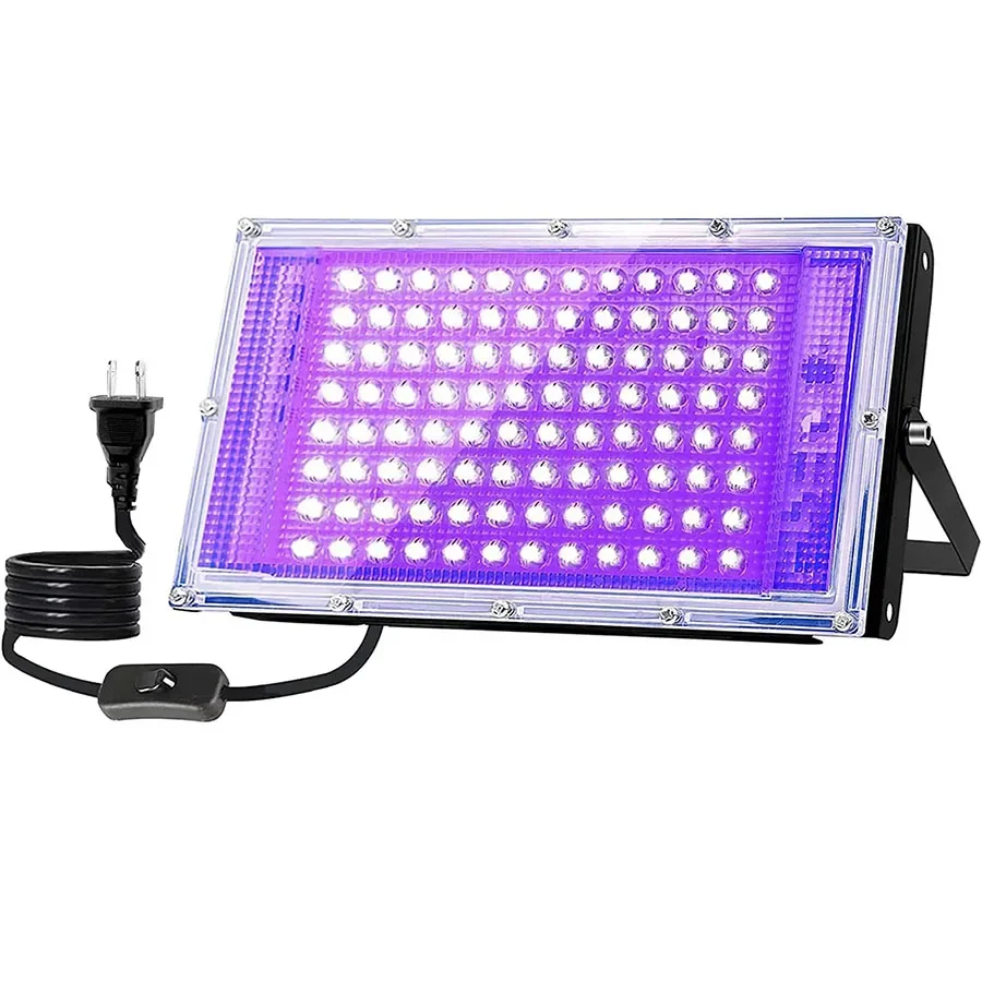 

100W 200W 300W LED UV Black Light, Blacklight Flood Light with Plug, IP66 Waterproof Black Flood Light Neon Glow for Glow Party