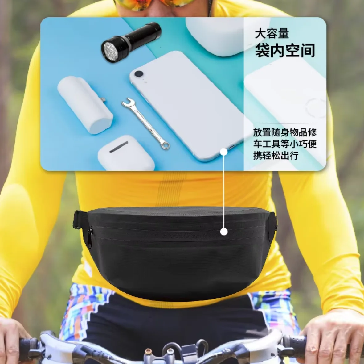

Cycling Fishing Waterproof Fanny Pack Folding Waist Pack TPU Material Beach Storage Bag G1117