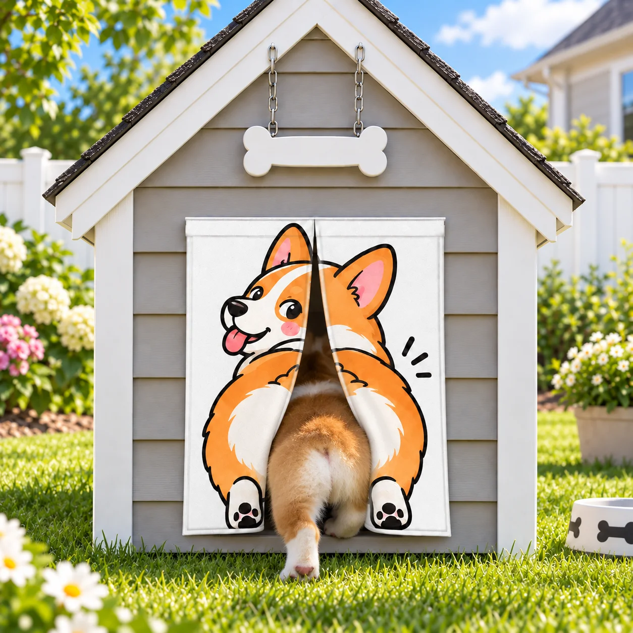 Personalized Pet Door Curtain Custom Image Print 600D Oxford Cloth Windproof Insulated Dog Gate Cover Indoor Home Decoration