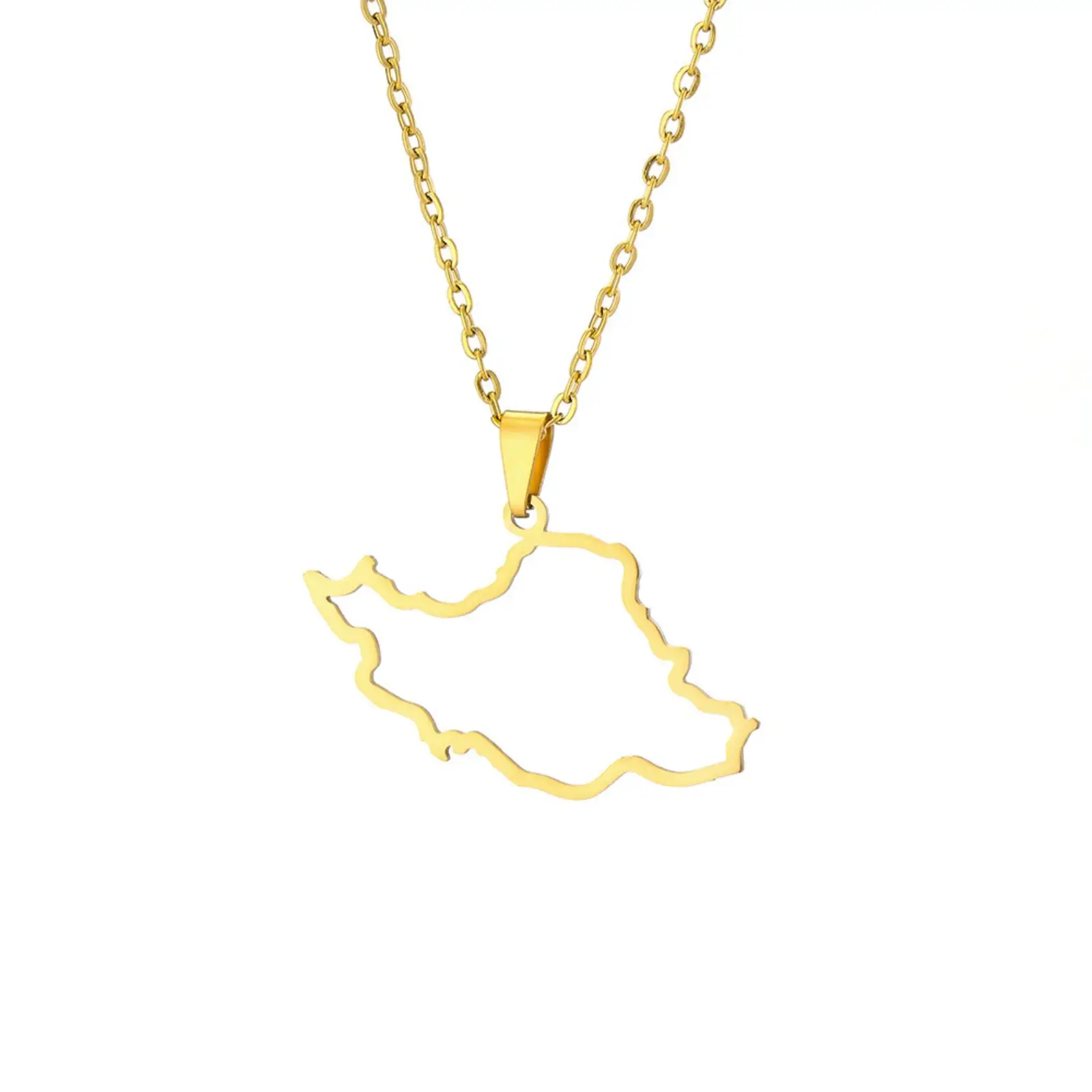 Iran-Karten-Anhänger-Halskette für Damen und Herren, Edelstahlschmuck, ethnisches patriotisches Geschenk – Detail 3