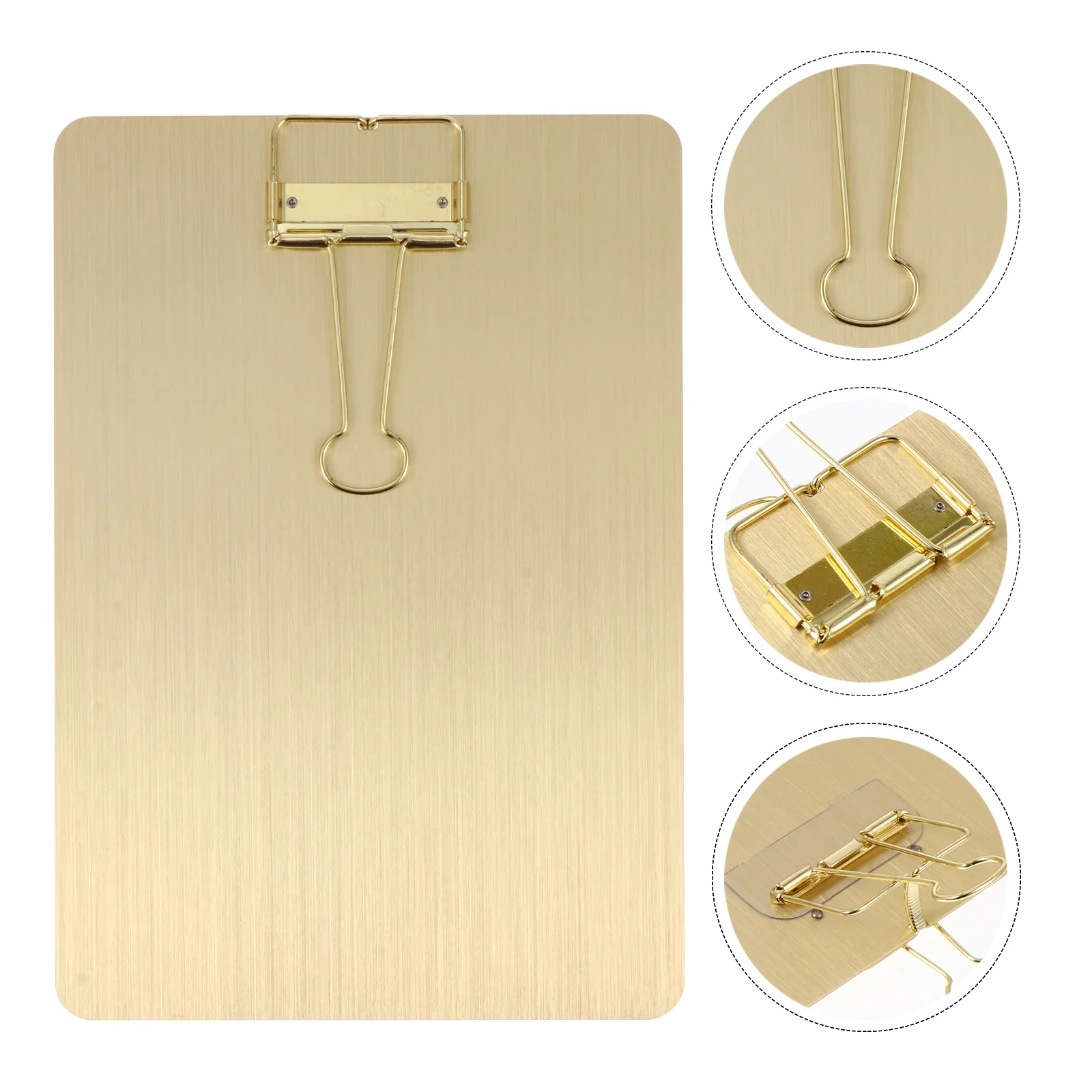 A5 Note Splint Gold Exquisite Stainless Steel Clipboard File Holder For Writing Sheet Pad Office School Supplies Paper Holder