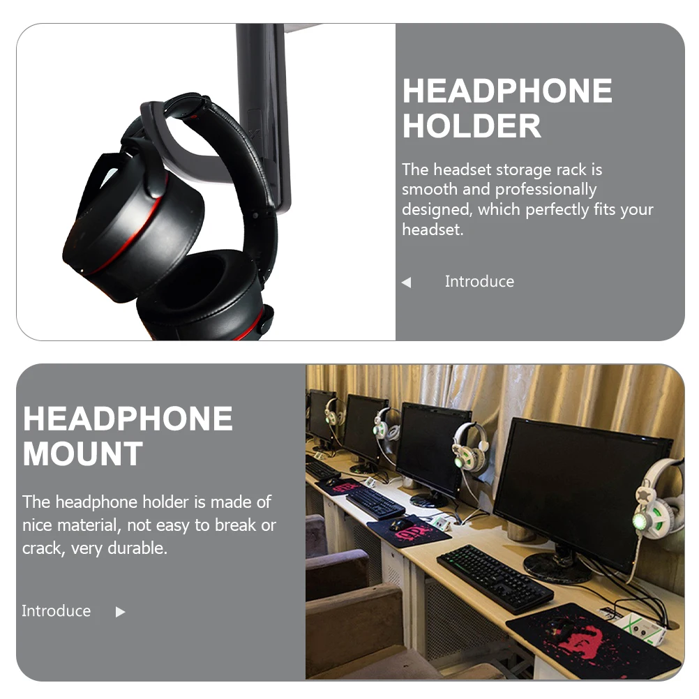 

6pcs Black Headphone Hooks Hangers Stand Mount Desk Organizers for Gaming Headsets Durable Smooth Professional Design