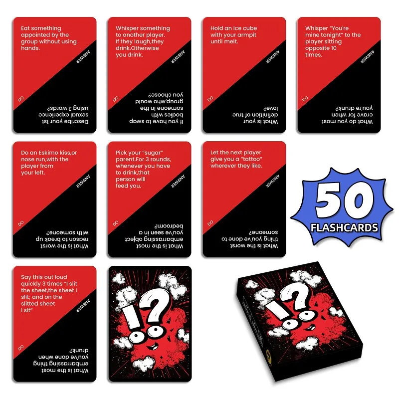 

50 Truth or Dare-Themed Tabletop Game Cards for Adults: Casual Interactive Party Game