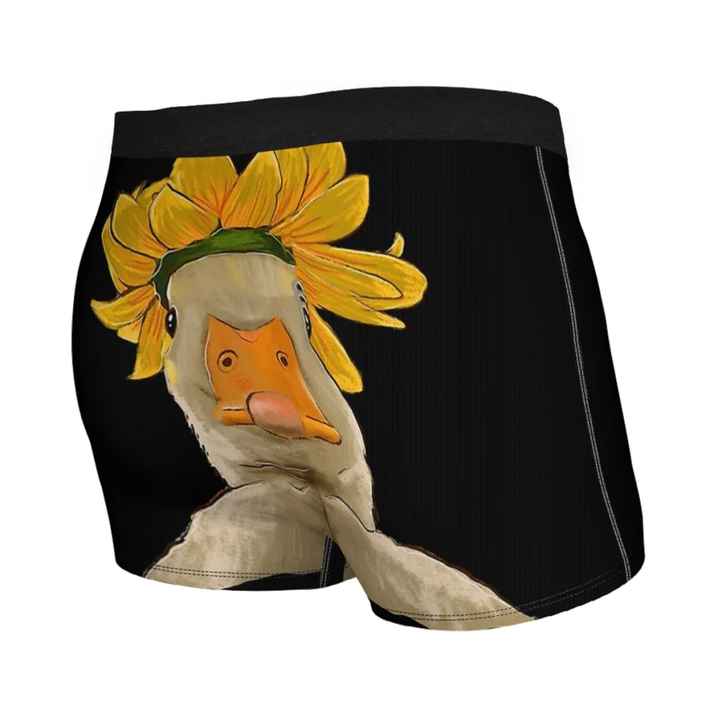 Loyal And Proud Flower Duck Wearing Sunflower Underpants Breathbale Panties Male Underwear Ventilate Shorts Boxer Briefs