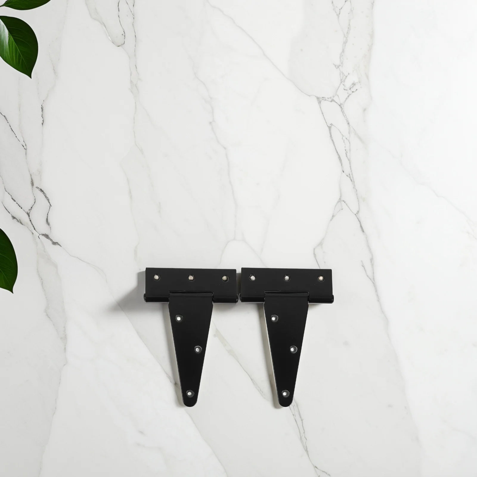 

1 set Heavy Duty Hinges Gate Hinges For Wooden Fences Black 4 Inch Extended T Shape Slotted Bearing for Wood Gates Reinforced