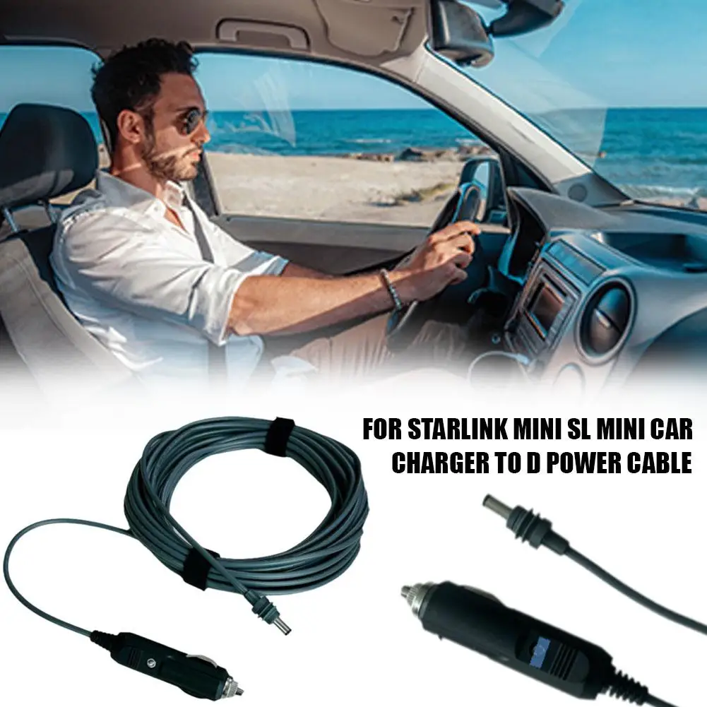 

2/3/5m For Starlink Mini Power Cable Car Charger Power Supply Cord Car Cigarette Lighter To Plug Connector F1w6