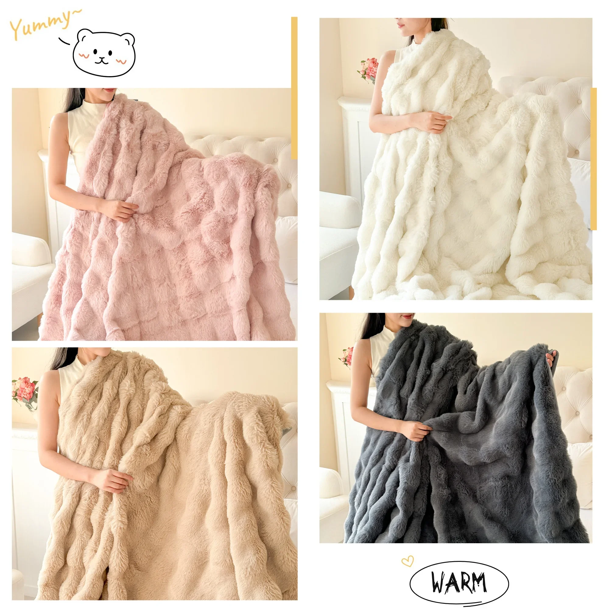 1 Piece of Double-Layered Large Rabbit Fur Style, Super Soft and Comfortable Blanket to Give You a Warm Experience Rbd Avatar