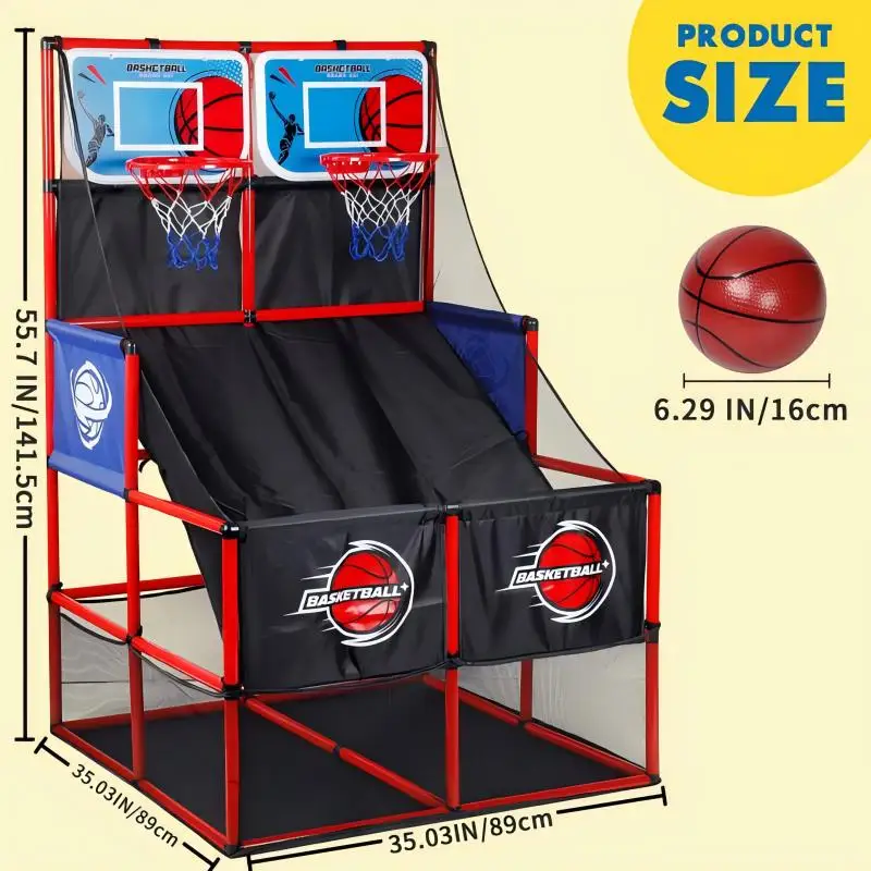 Arcade Basketball Game Set with Balls and Hoop,For Boys&Girls,Indoor Outdoor Toy,Ideal for Competition,Halloween/Christmas gifts