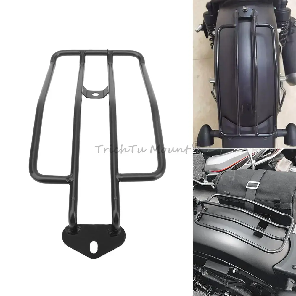オートバイアクセサリーソロシートキャリアスチールリア荷物ラックホンダ-cmx300-cmx500-rebel-300-500-2017-2021-ブラックに適合