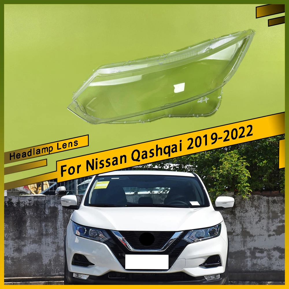 

For Nissan Qashqai 2019 - 2022 Head Lamp Light Case Headlights Shell Mask Transparent Cover Lampshdade Headlamp Shell Glass