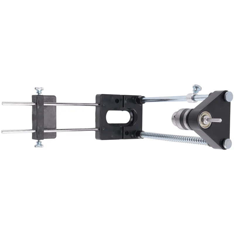 

ABRW-Woodworking Drill Guide Adjustable Drilling Template Plastic+Metal 28X10cm Hole Punch Locator For DIY