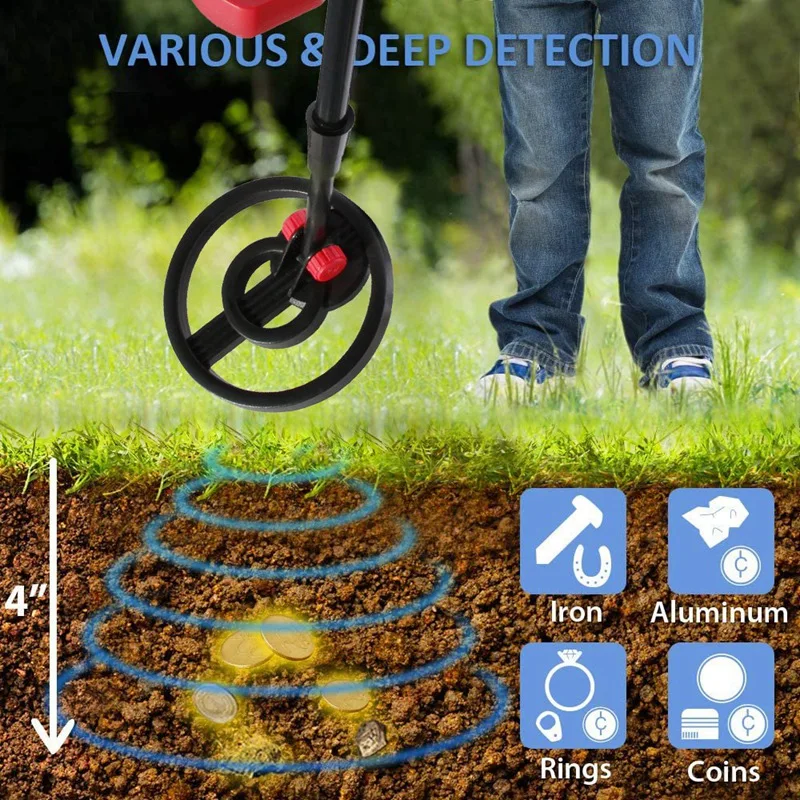 MD-1014 Metal Detector 7.5 Inch Waterproof Detection Pan LCD Treasure Hunter Professional Underground Metal Jewelry Detector