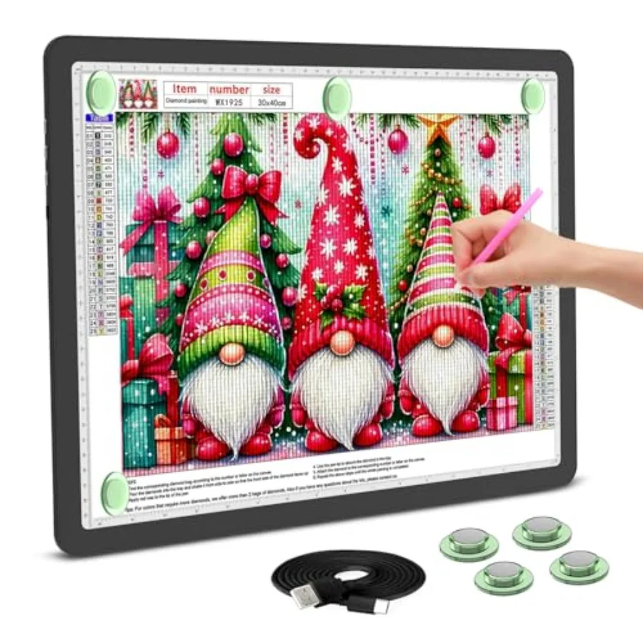 

Rechargeable Light Board for Diamond Painting 5600 Lux Tracing Light Box Side Physical Buttons 3 Colors and 6 Levels of Brightn