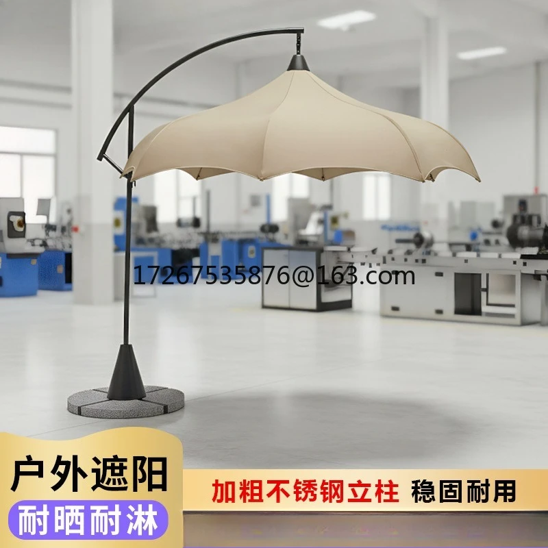 

Creative Sun Umbrella Garden Landscape 48MM Stainless Steel Column Durable Round Parasol