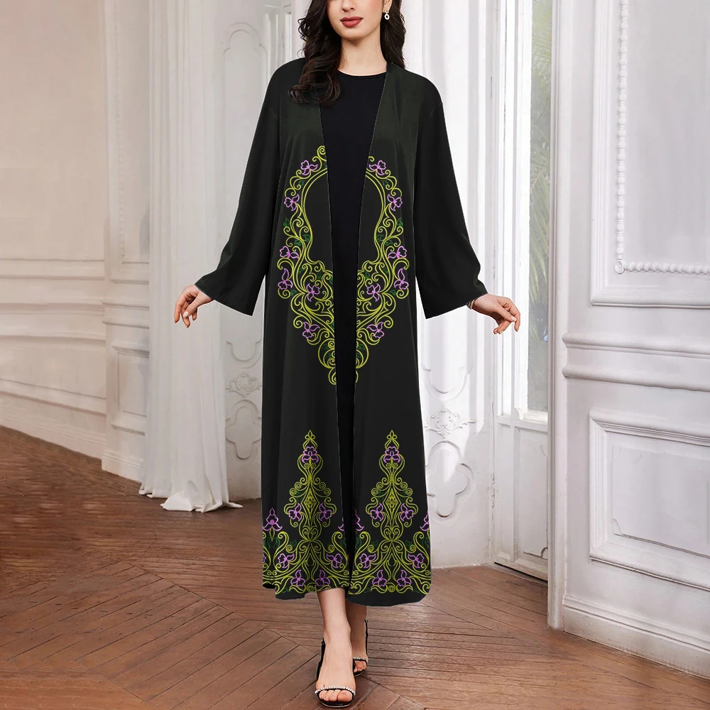 2024 muslimische boden lange knöchel lange Robe Vintage gestreifte Damen Robe Dubai High Profile Damen exquisite Robe arabische Kleidung