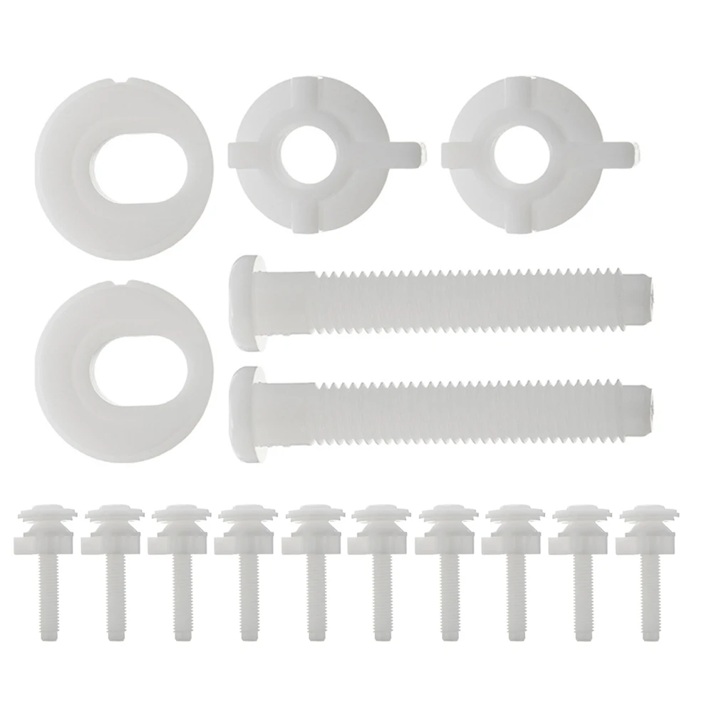

12Pcs Toilet Seat Screws Plastic Bolts Replacement Fixing Kit Stable Secure Bathroom Toilet Cover Mounting Hardware