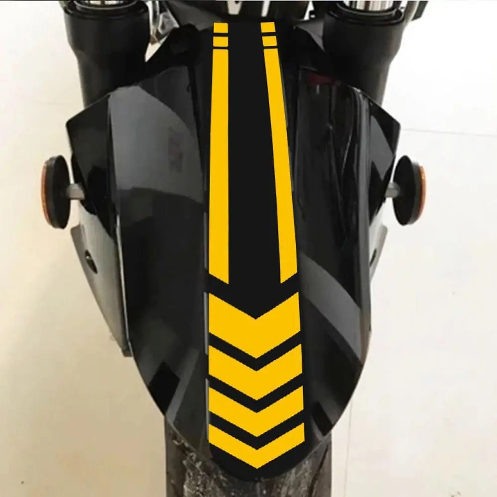 คําเตือนความปลอดภัยในการขับขี่รถมอเตอร์ไซด์สกู๊ตเตอร์ลูกศรลาย Fender Decals Refit อุปกรณ์เสริมรถจักรยานยนต์สติกเกอร์สะท้อนแสง