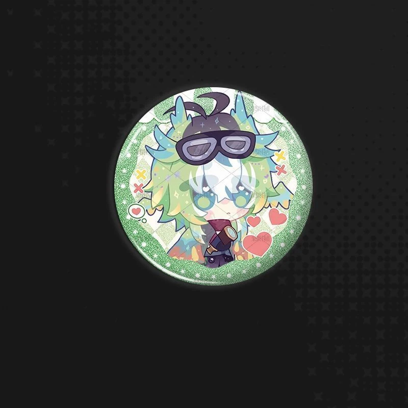 Game UU Wemmbu Spoke Flame Parrot Cosplay Brooch Tinplate Badge Kawaii 4Pcs/set Lapel Pin Bag Ornament Accessory Decoration Prop