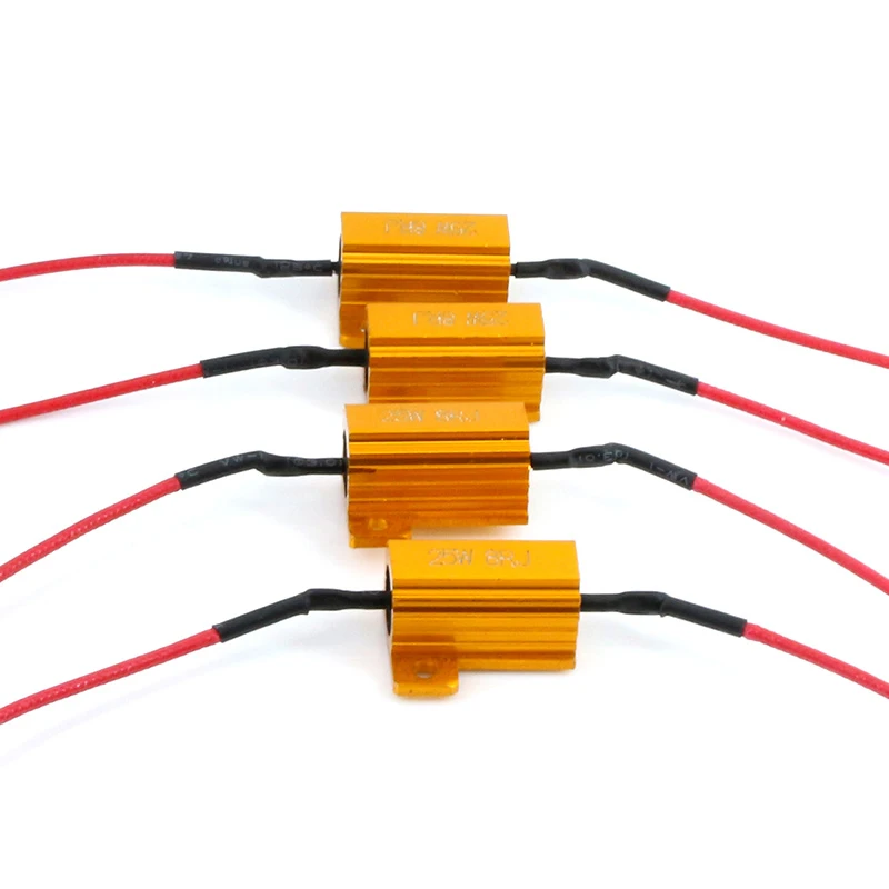 

Проволочный резистор 25 Вт, 8 Ом, 50 Вт, 6 Ом, резистор нагрузки, антимигающий светодиодный декодер Canbus без ошибок для автомобильной лампы указателя поворота, противотуманная фара